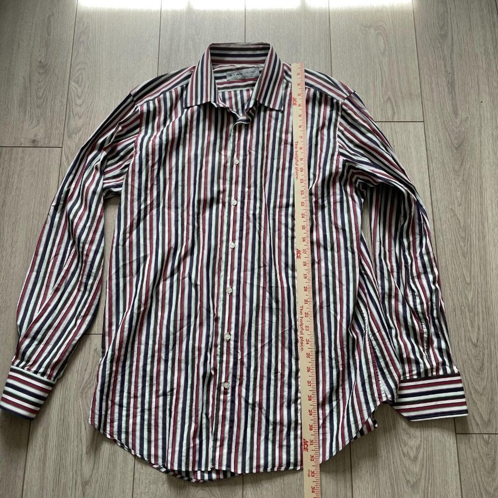 Etro Button-Up Shirt Men's Size 43 Multicolor Long Sleeves Collared Striped - Picture 2 of 7